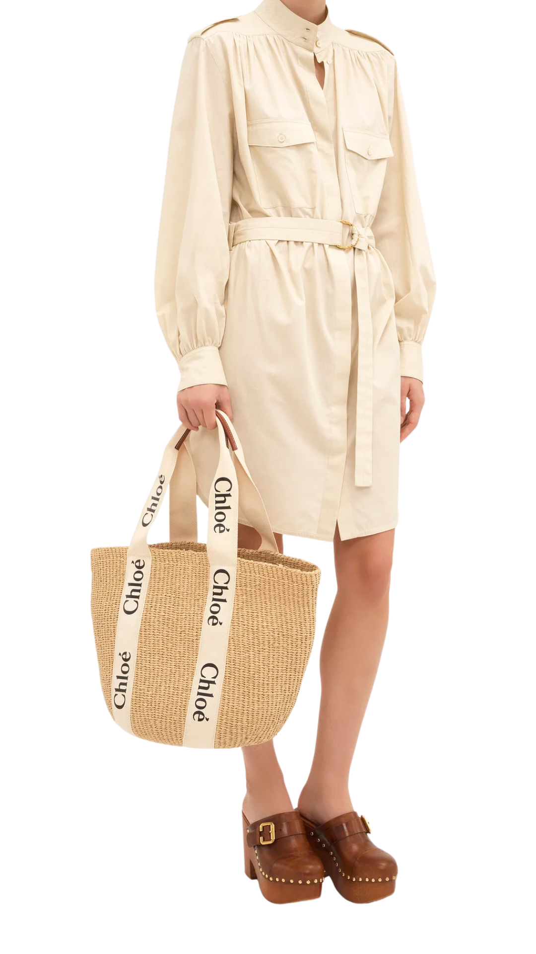 Large Woody Basket in White