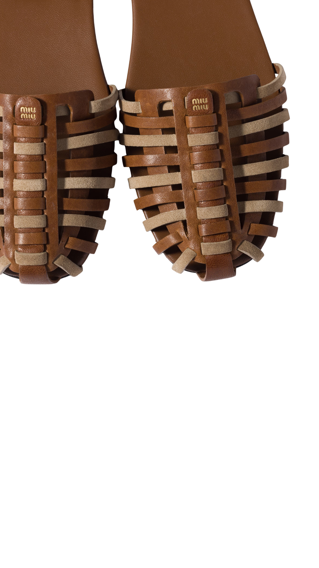 Sandalias de napa y piel de ante en roble/beige desierto