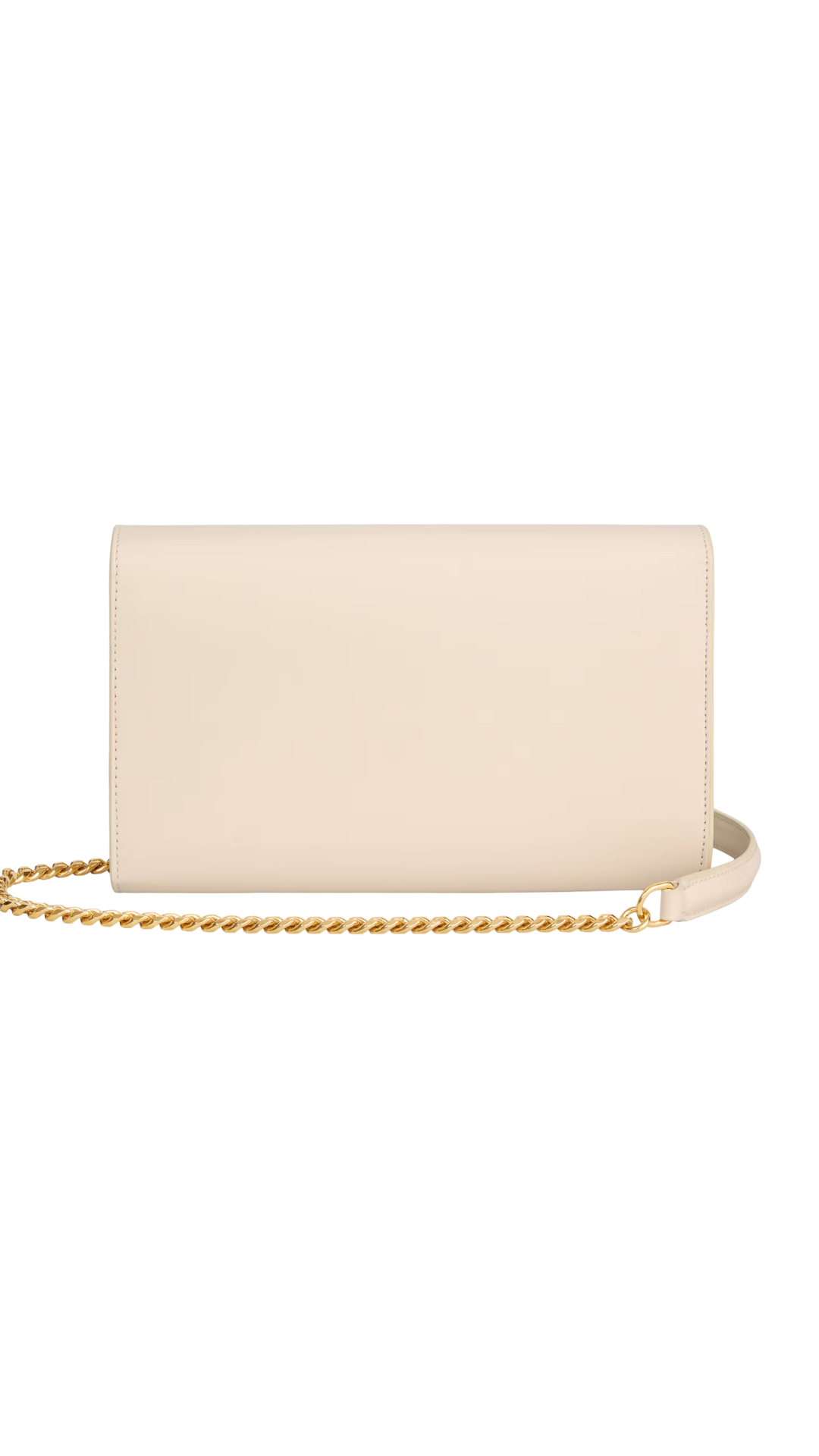 Envelope Wallet On Chain in Cream Shiny Calfskin