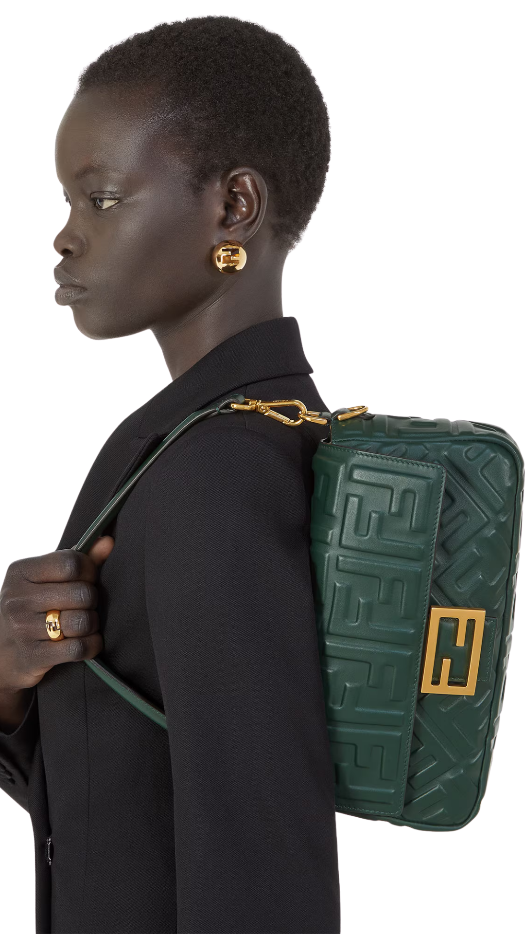 Baguette® in Dark Green Leather Bag