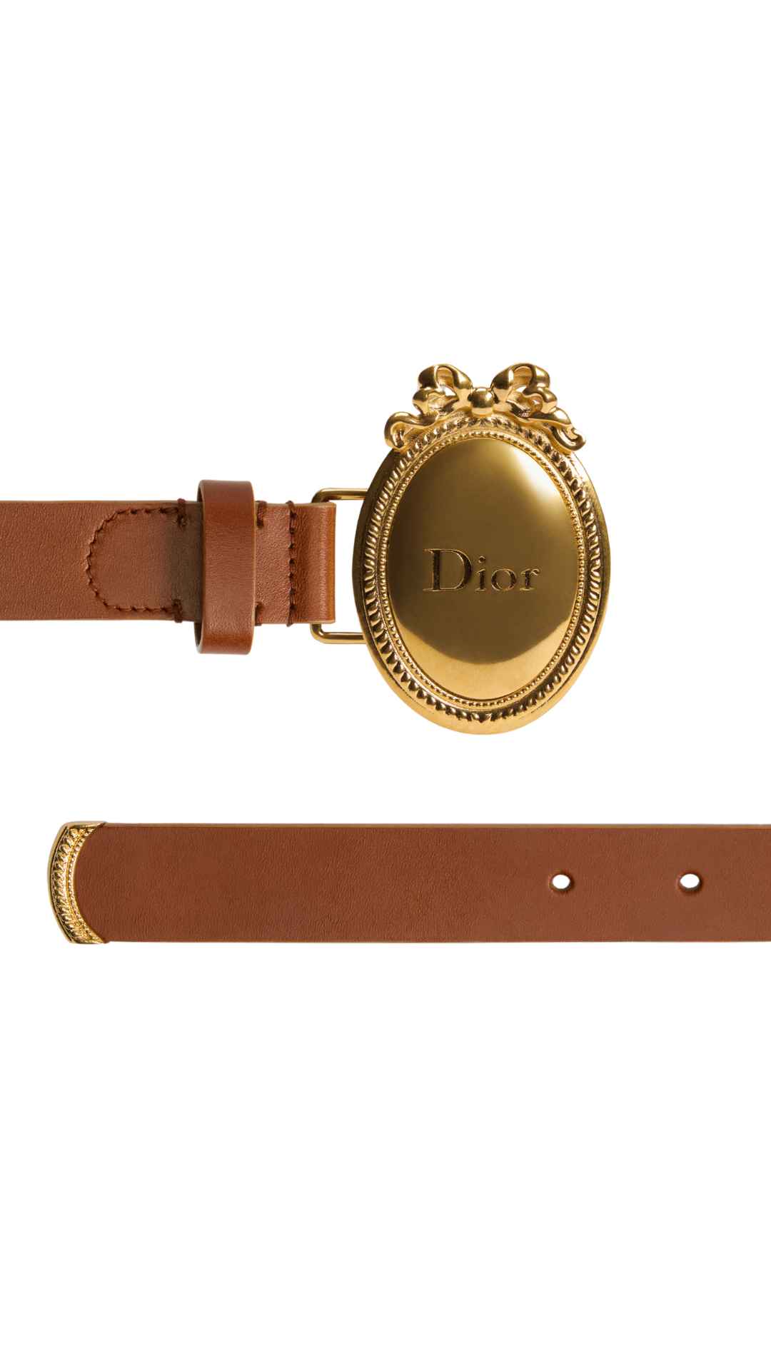 Médaillon Belt in Brown Toledo Calfskin, 25 MM