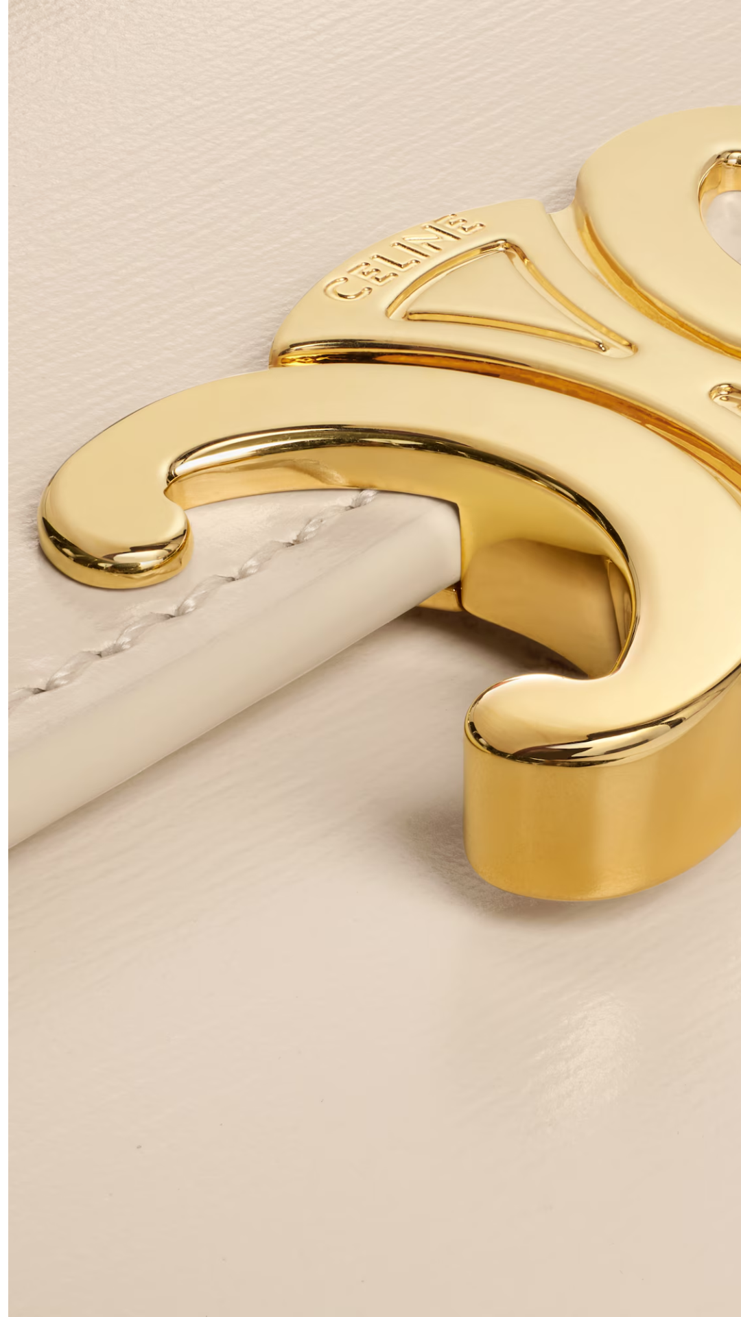 Small Flap Wallet Triomphe In Cream Shiny Calfskin