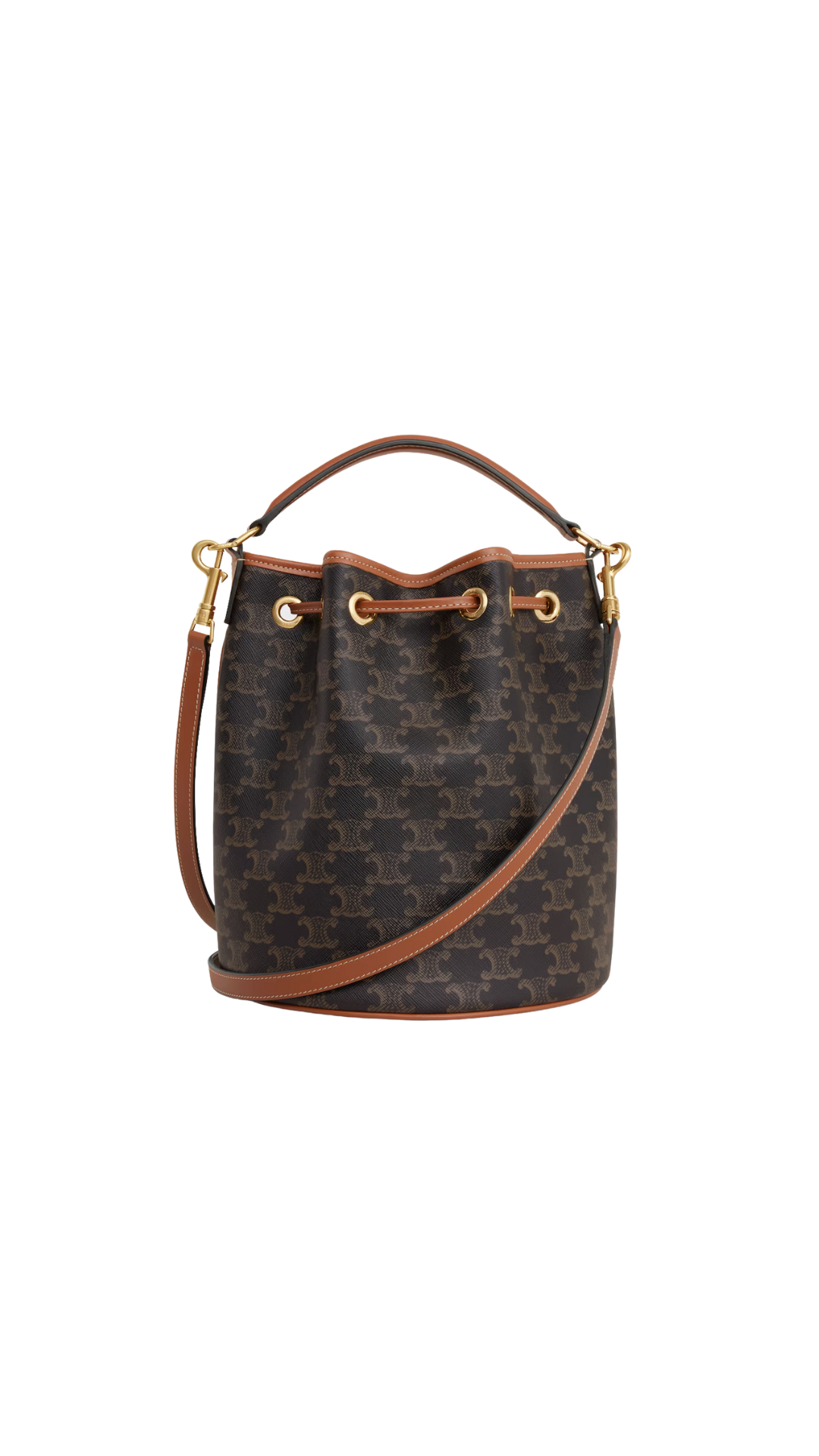 Clara Bag In Tan Triomphe Canvas And Calfskin