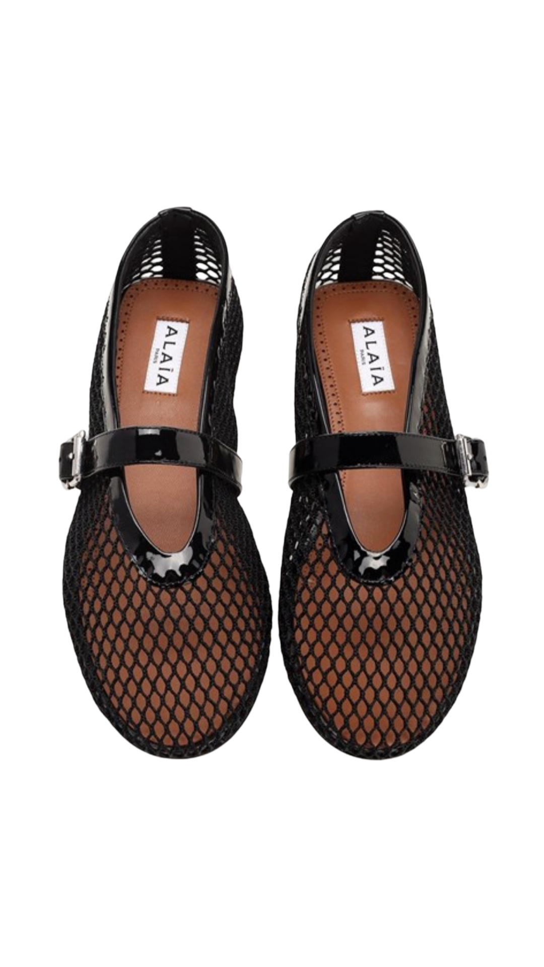 Ballet Flats in Fishnet Black