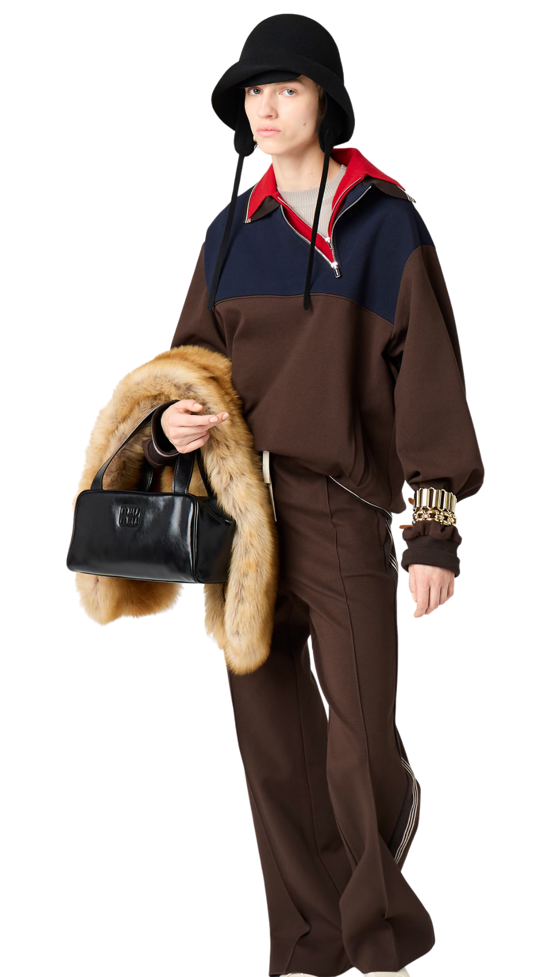 Leather Top-Handle Bag in Black