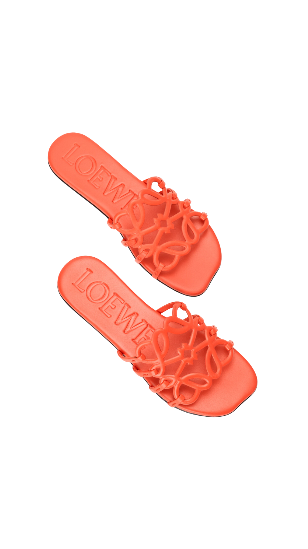 Petal Anagram Slide In Deep Saffron Soft Calfskin