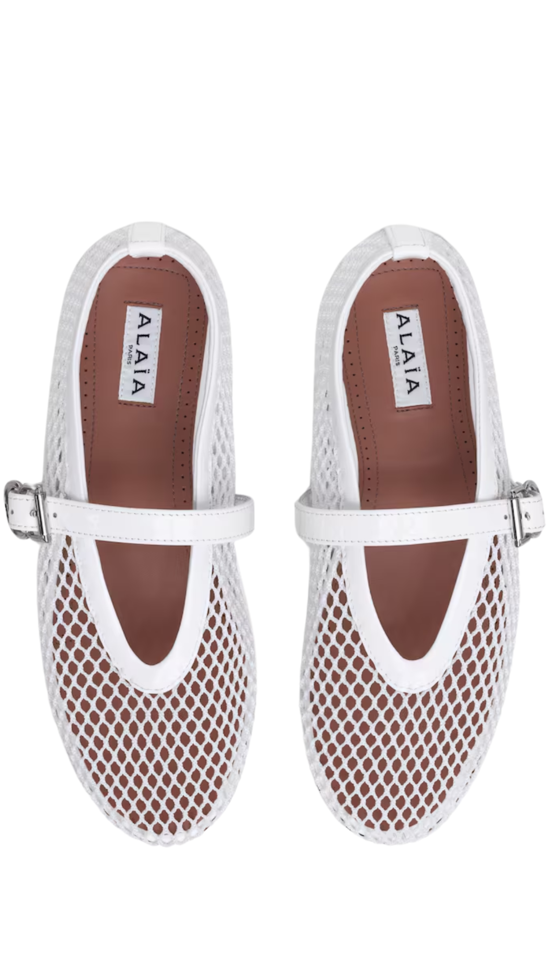 Ballet Flats in Fishnet White