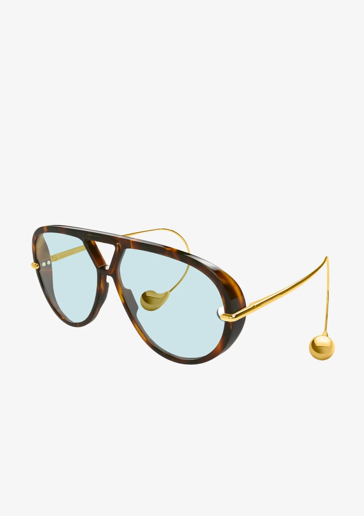Drop Aviator Sunglasses in Havana-Gold-Green