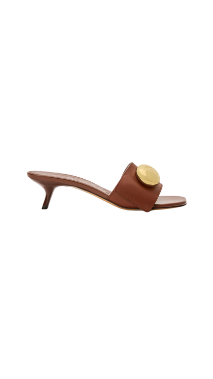 Pebble Slide In Rust Soft Calfskin