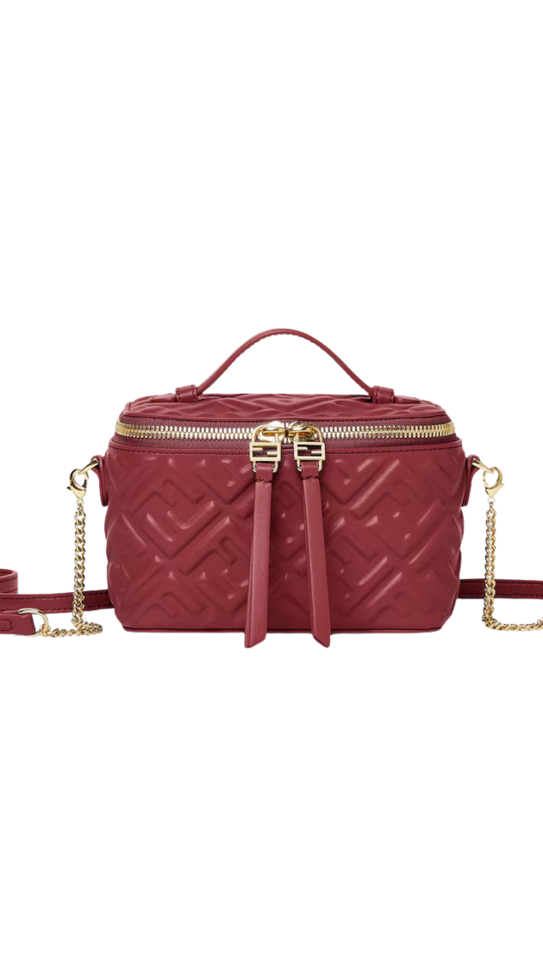 Vanity in Burgundy Nappa Leather Mini-Bag with FF Motif