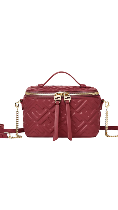 Vanity in Burgundy Nappa Leather Mini-Bag with FF Motif