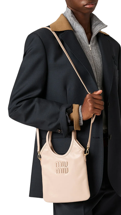 IVY Leather Handbag in Powder Pink