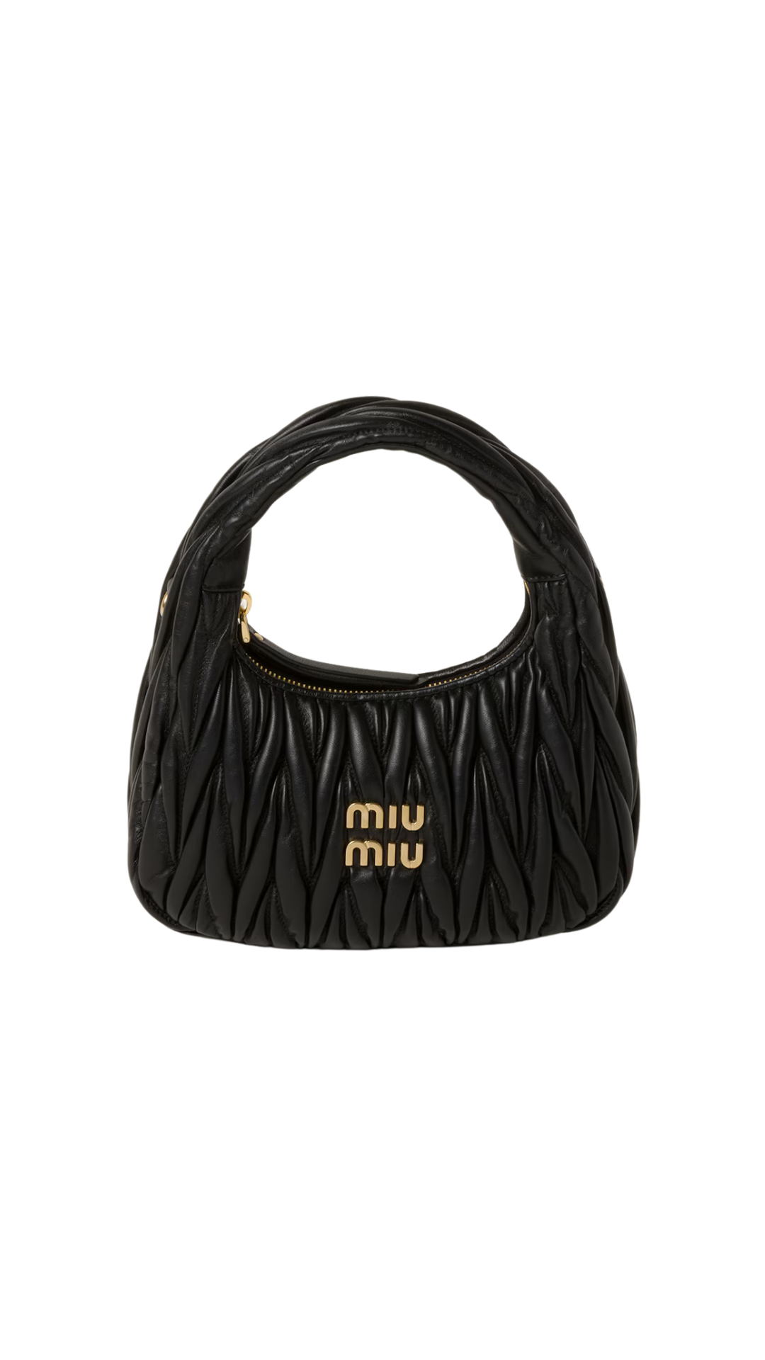 Bolso hobo Wander de piel napa acolchada en negro