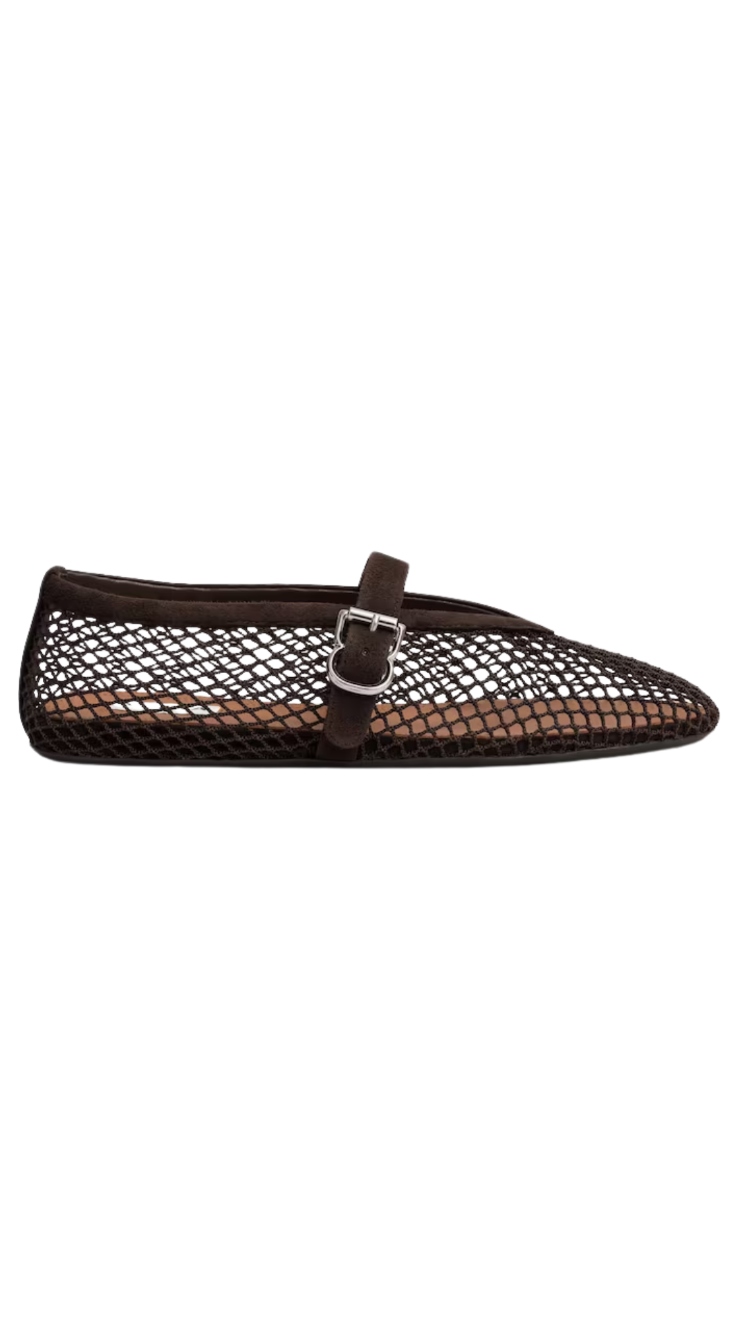 Ballet Flats in Fishnet Dark Brown