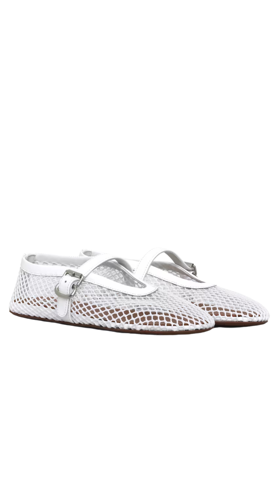 Ballet Flats in Fishnet White