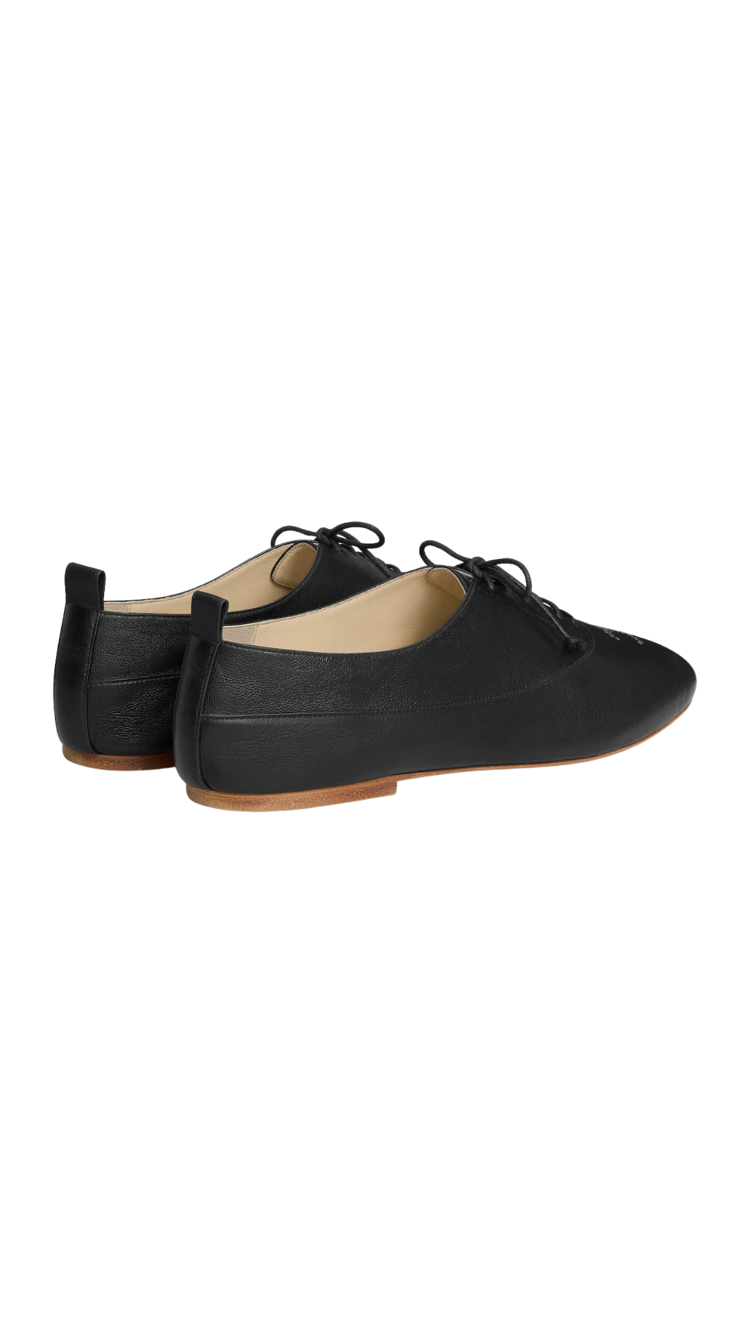 Lise Perforated Triomphe Richelieu in Black Lambskin