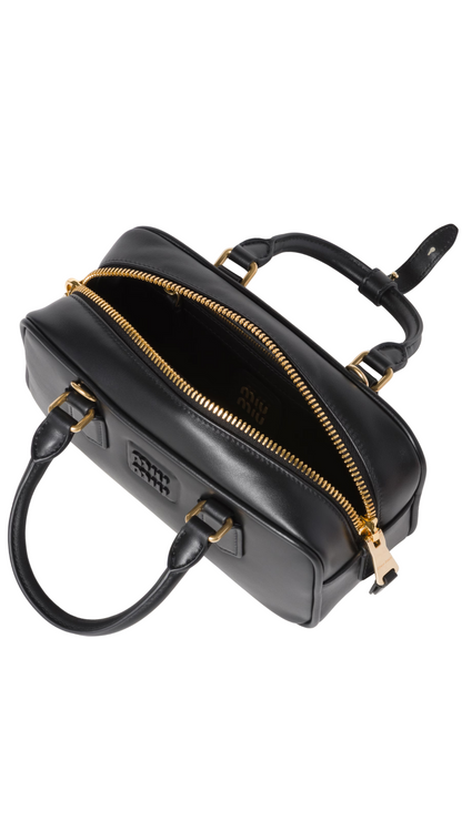 Bolso Arcadie de cuero en negro