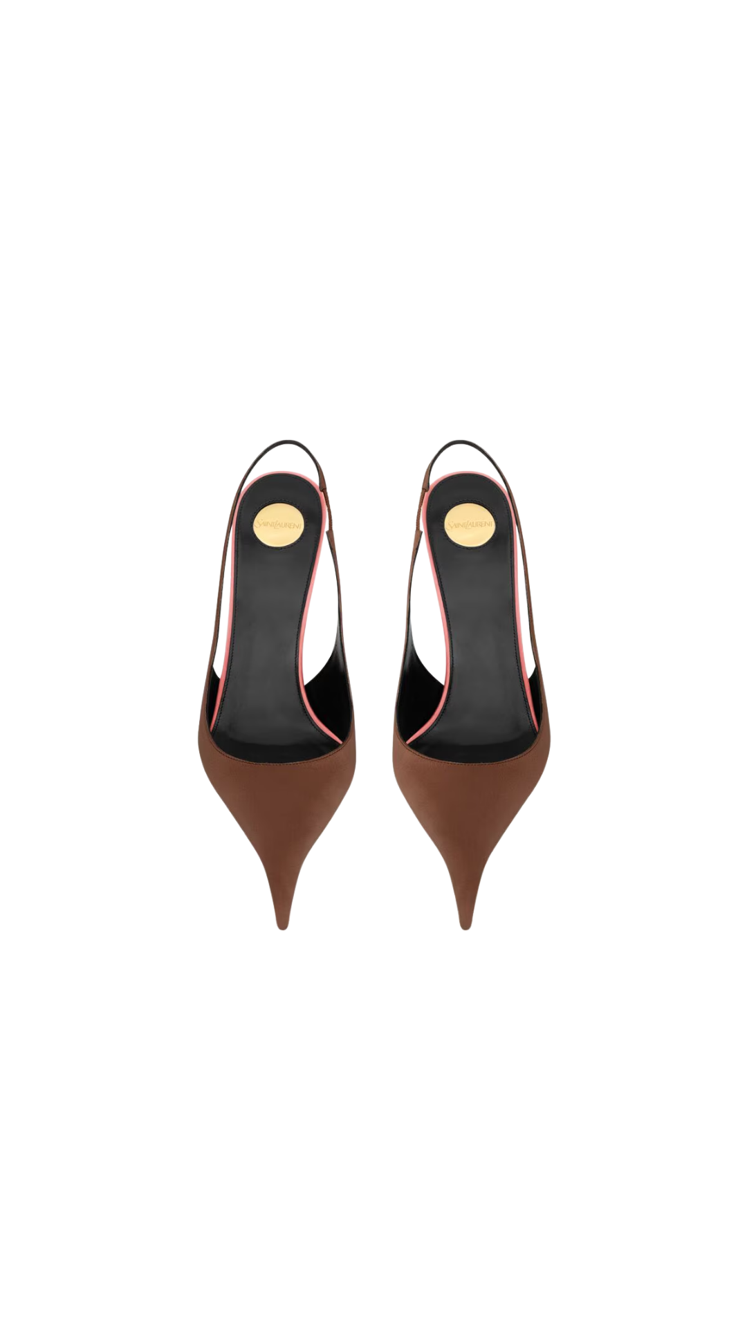 Deroche Slingback Pumps In Cappuccino & Salmon Satin Crepe