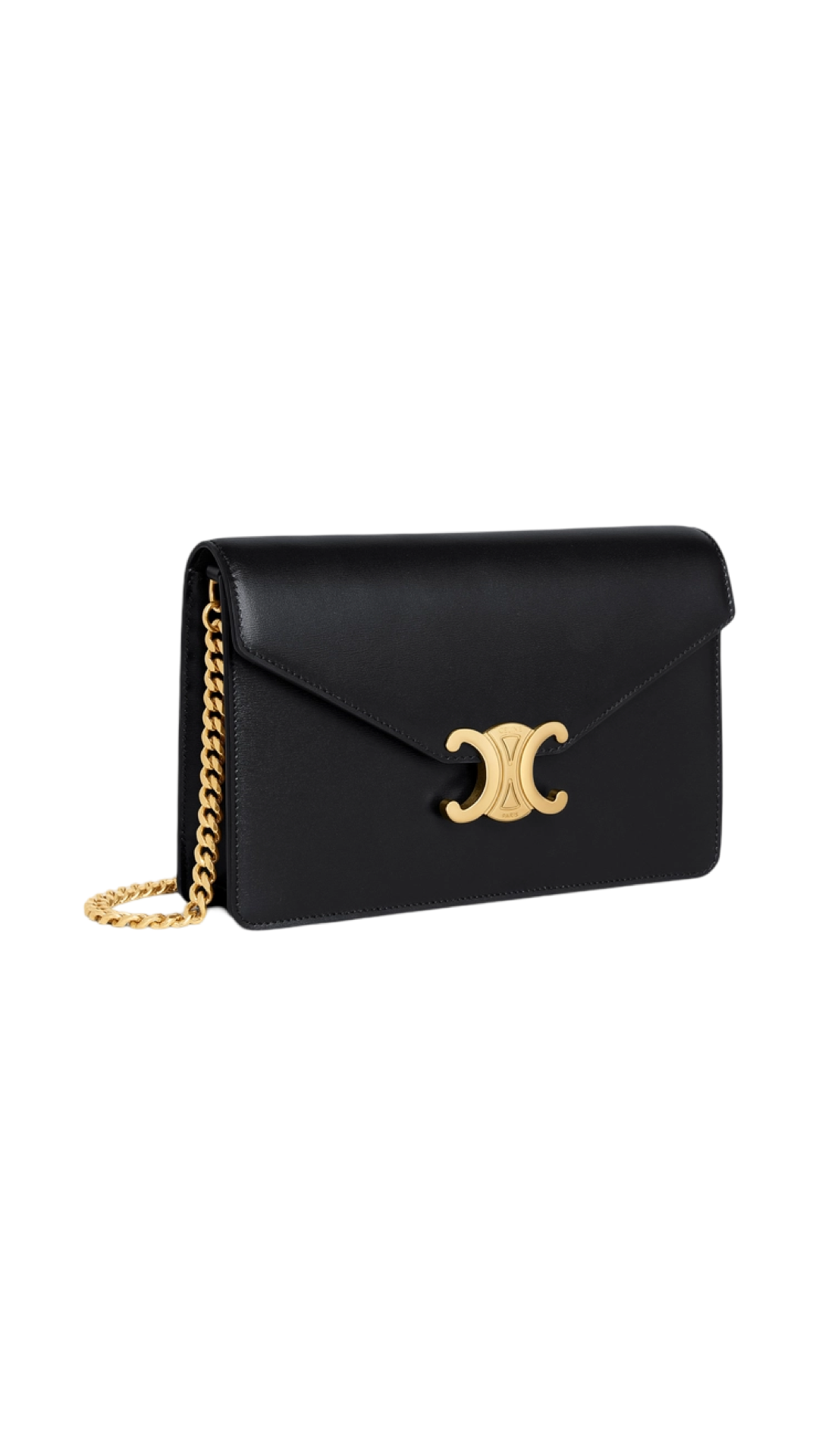 Wallet On Chain Margo In Shiny Calfskin Black