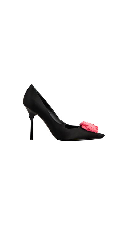 Rose Vivier Pumps in Black Satin