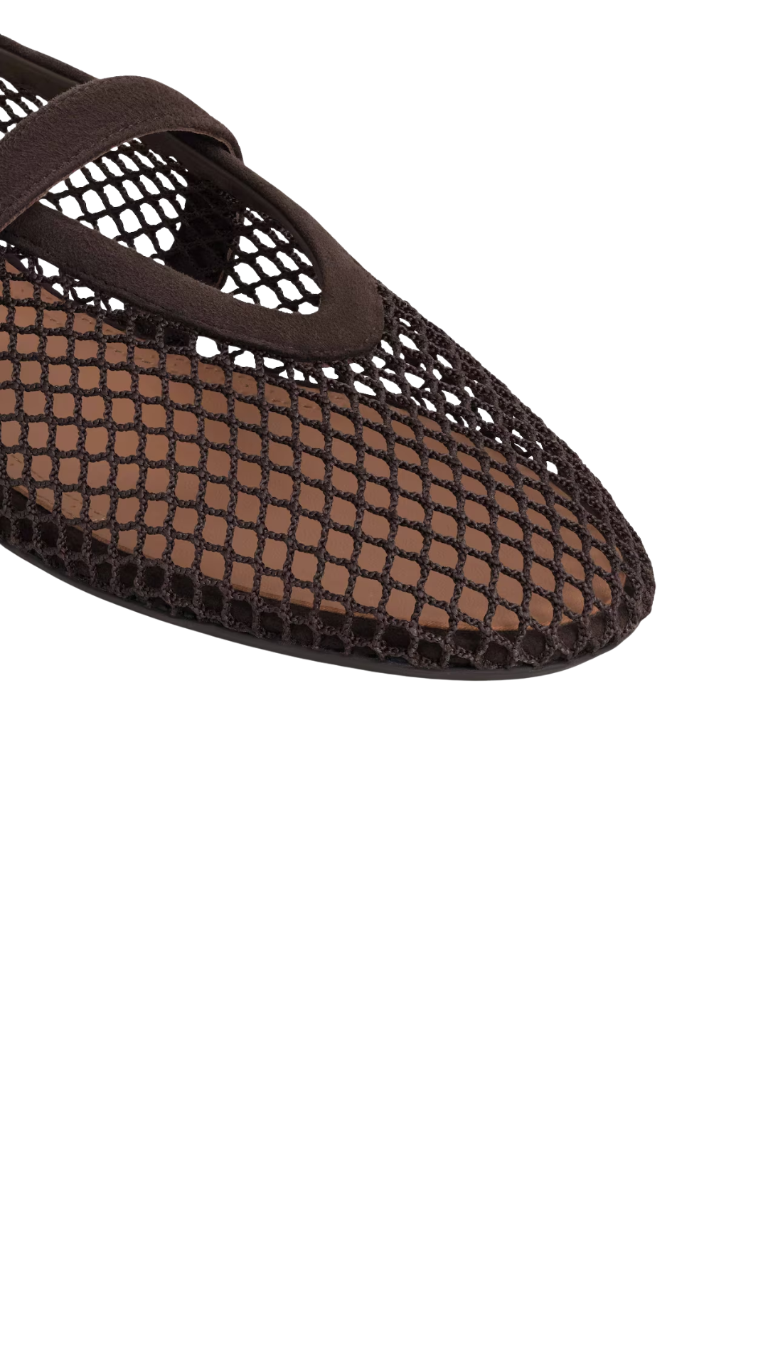 Ballet Flats in Fishnet Dark Brown