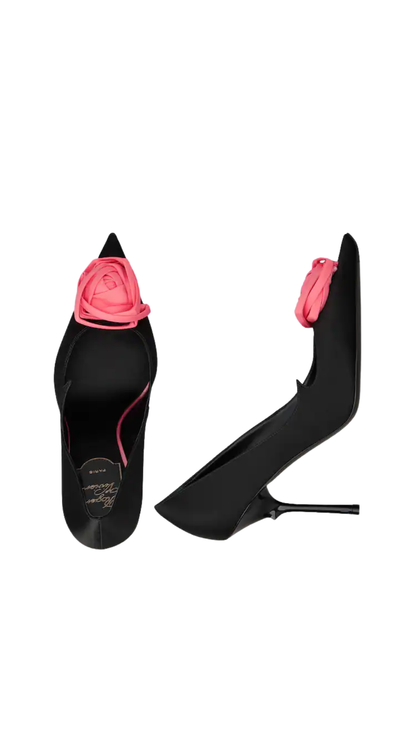 Rose Vivier Pumps in Black Satin