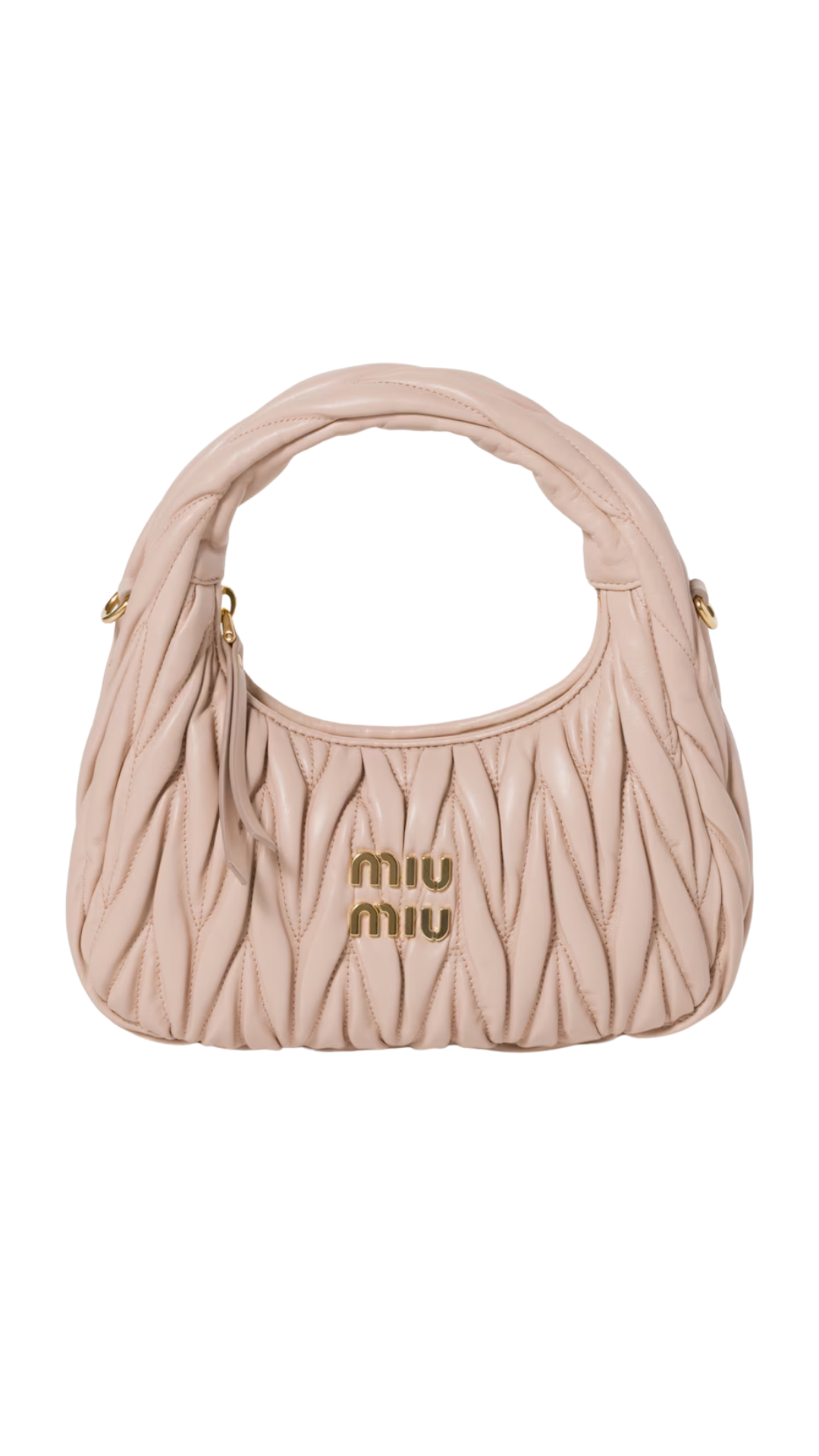 Bolso Hombro Wander Matelassé de Piel Nappa Rosa Empolvado