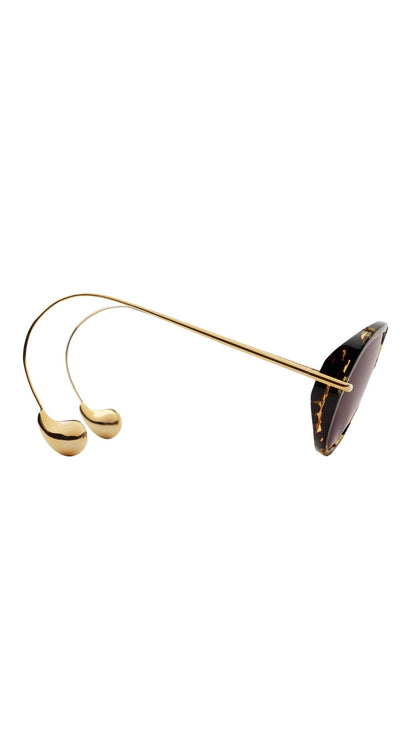 Drop Aviator Sunglasses in Havana/Grey