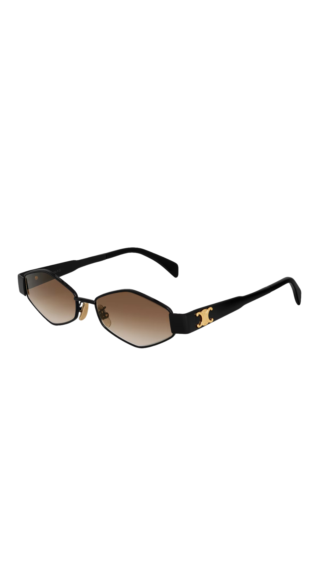 Triomphe Metal 02 Sunglasses In Metal Black / Gradient Brown