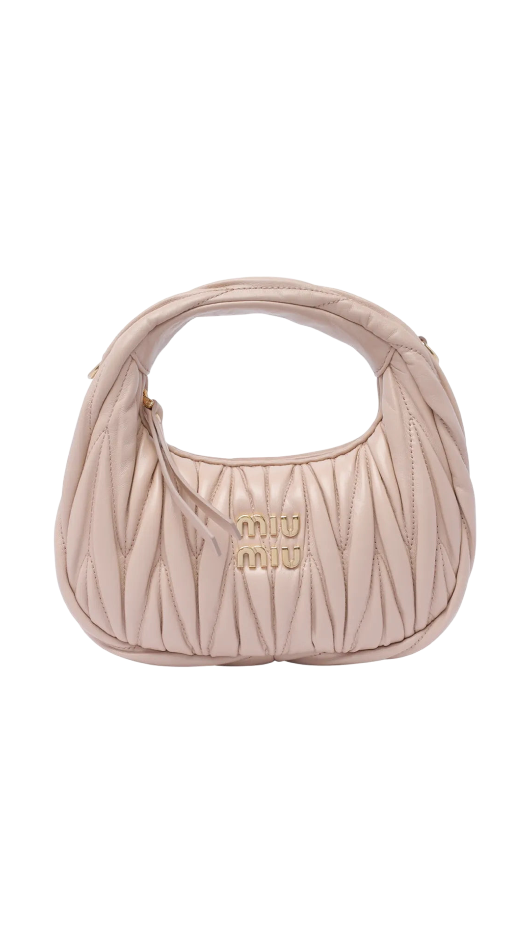 Wander Matelassé Nappa Leather Hobo Mini-Bag in Pink