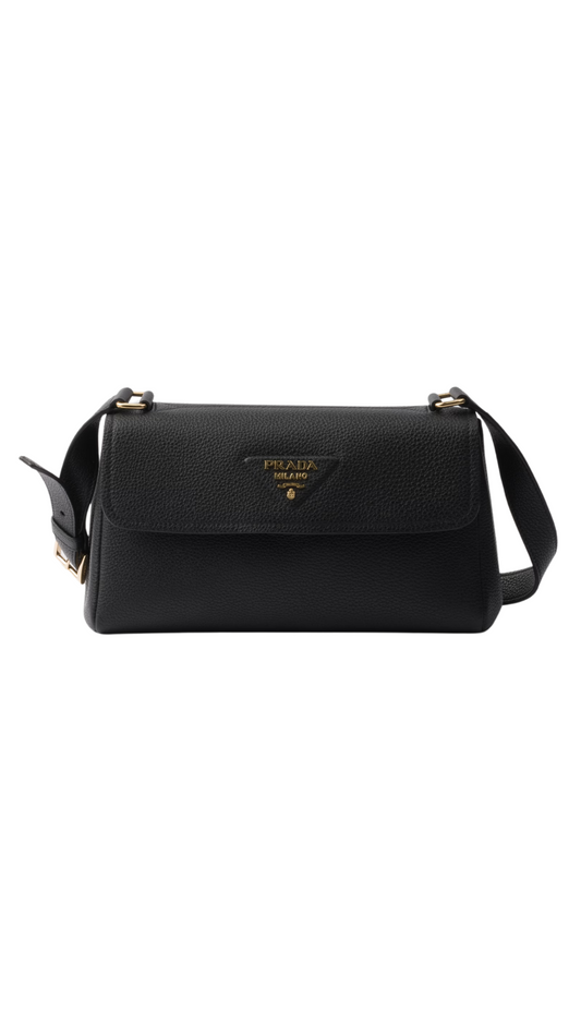 Small Leather Shoulder Bag in Black