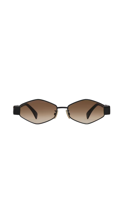 Triomphe Metal 02 Sunglasses In Metal Black / Gradient Brown