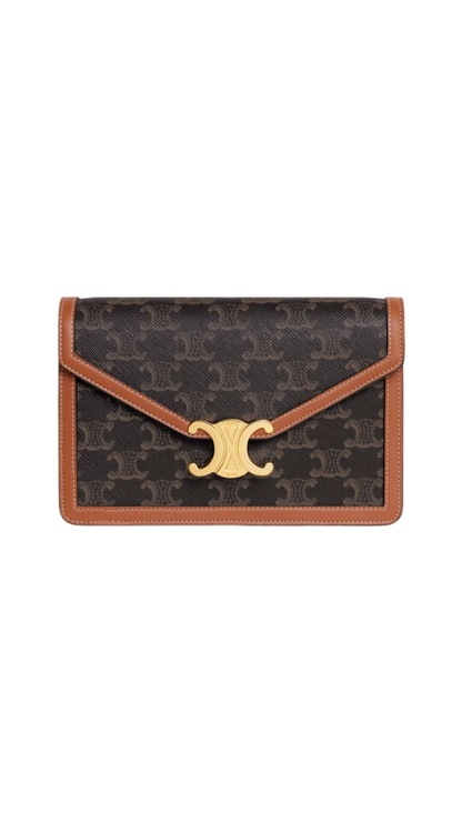 Cartera con Cadena Margo en Lona Triomphe y Piel de Becerro
