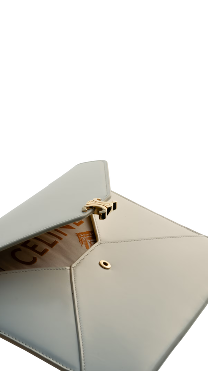 Envelope in White Shiny Calfskin