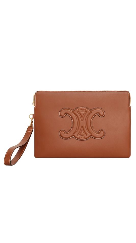 Small Pouch With Strap Cuir Triomphe in Tan