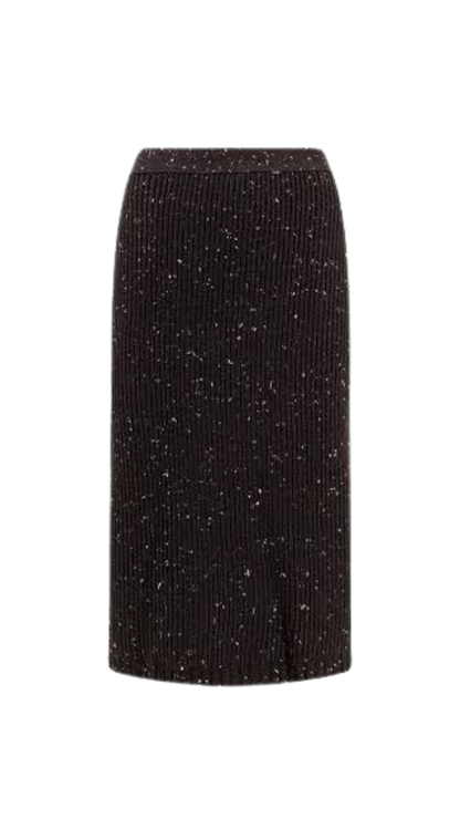 Wool English Rib Skirt in Fondant