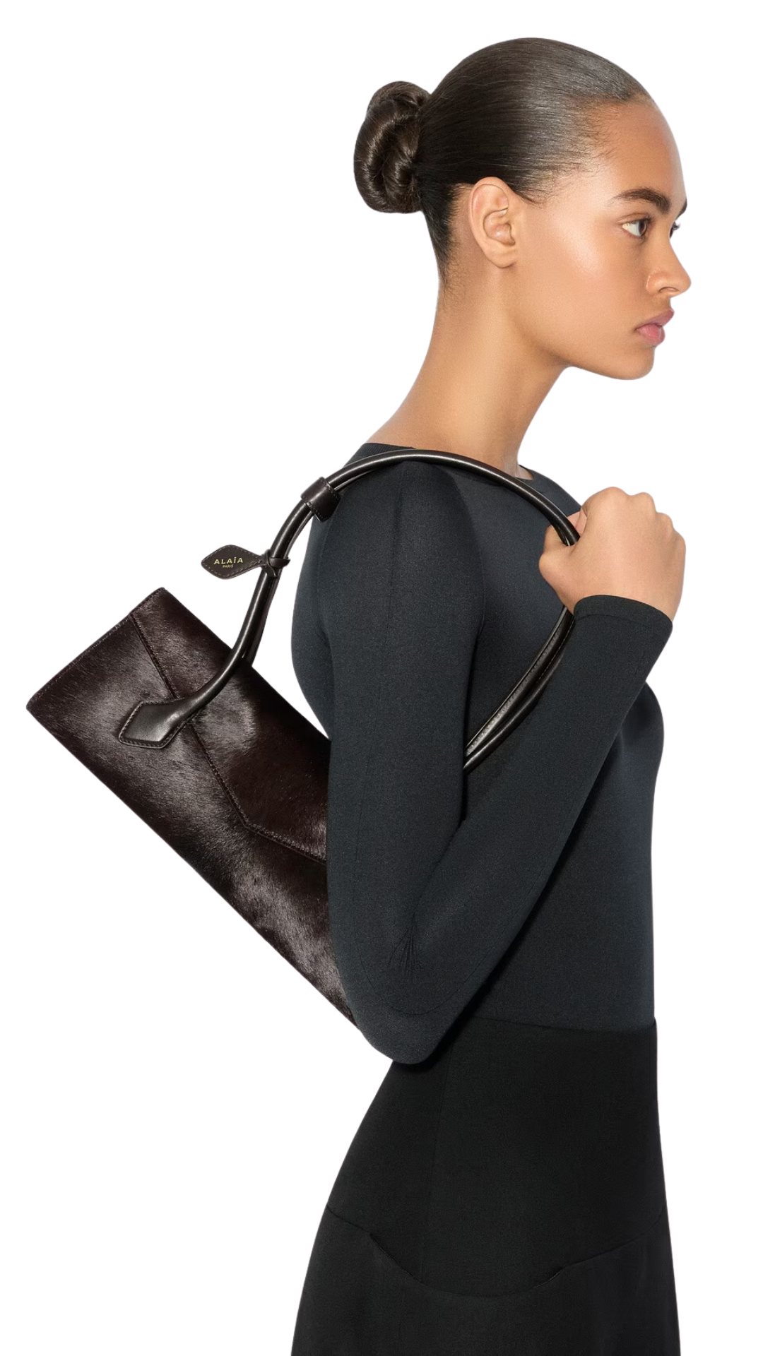 Le Teckel Flap Medium Bag in Chocolate Haircalf