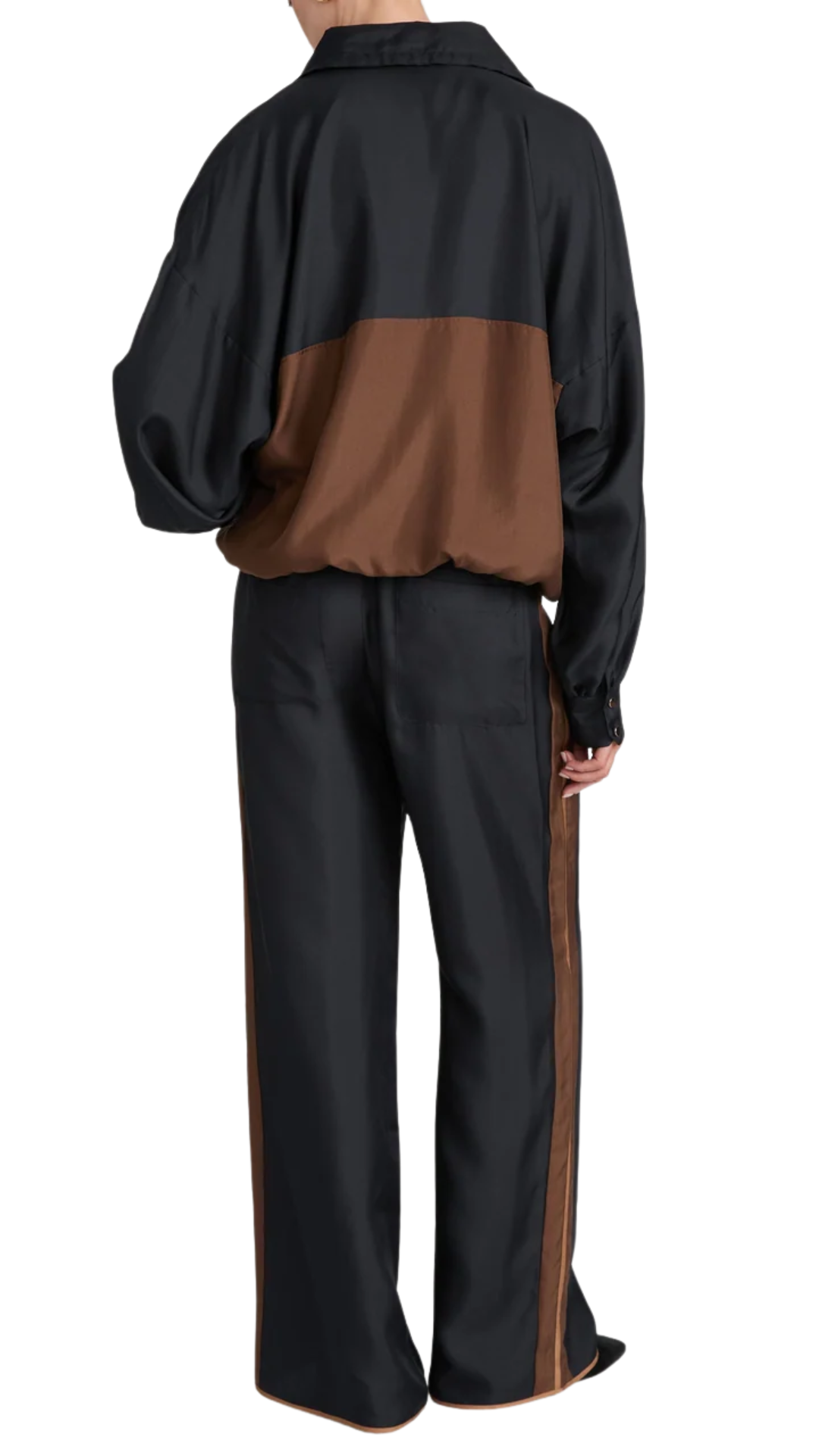 The Ritz Silk Half Zip Jacket in Dark Navy Multi
