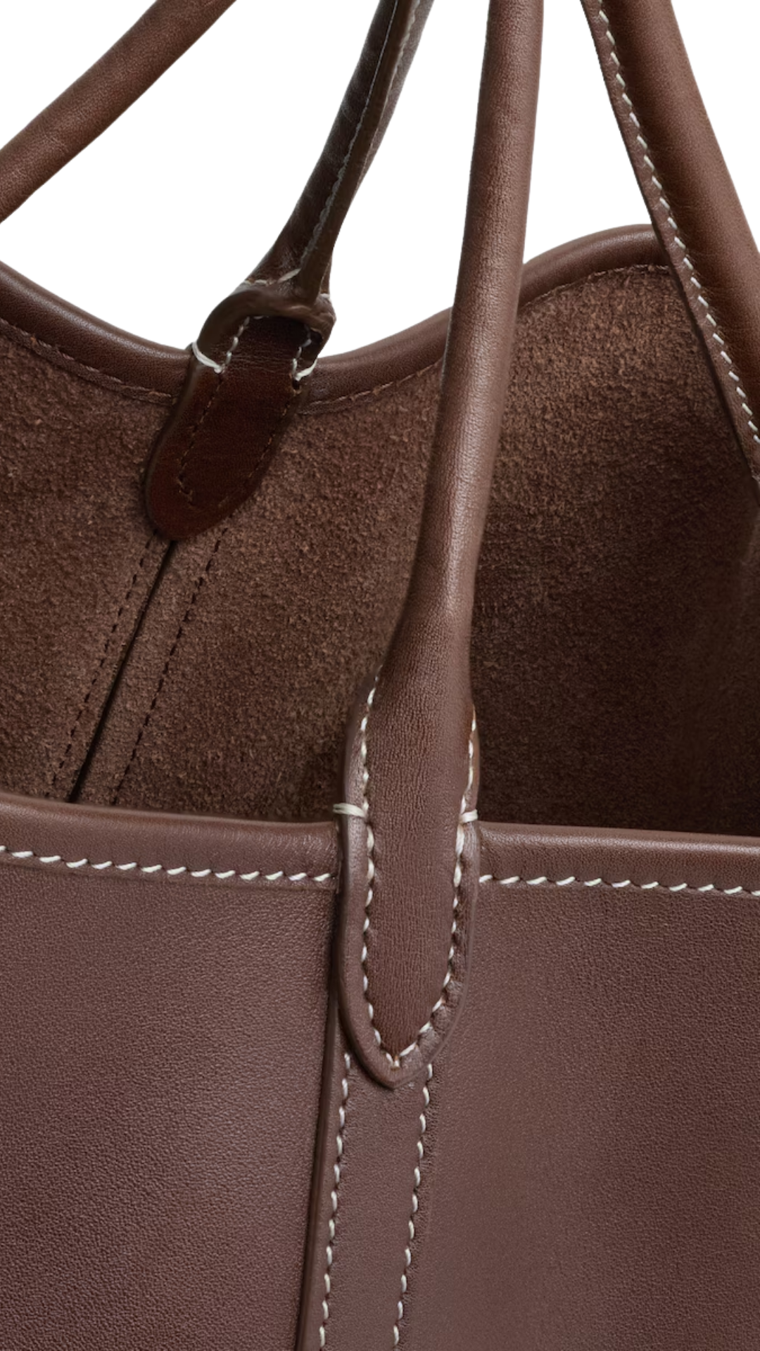 Small Drop Bucket in Chocolate Supple Smooth Calfskin