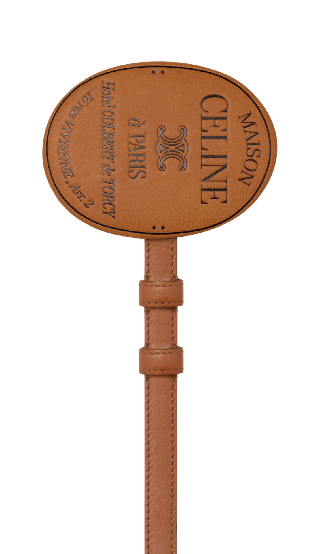 Maison Celine Belt 13mm Covered in Tan/Black Smooth Calfskin