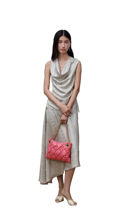 Small Dior Milly-La-Forêt Bag Fraise Puffy Macrocannage Calfskin
