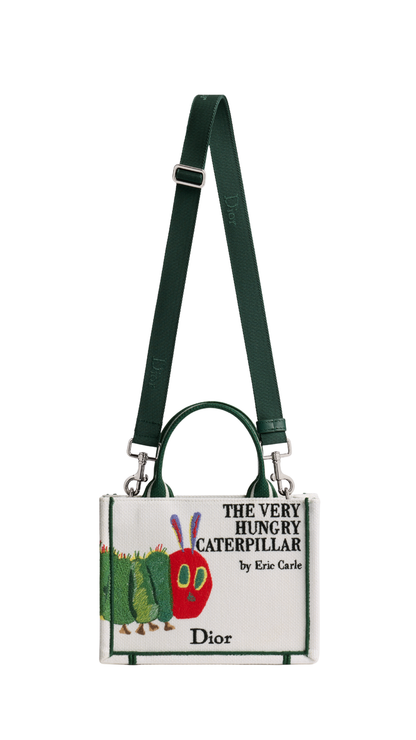 Mini Dior Book Tote with Strap in Multicolor Book Cover Embroidery