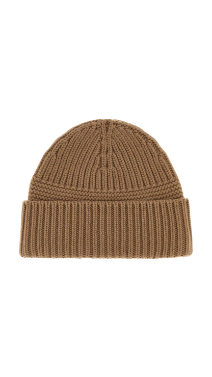 Wool and Cashmere Beanie in Beige