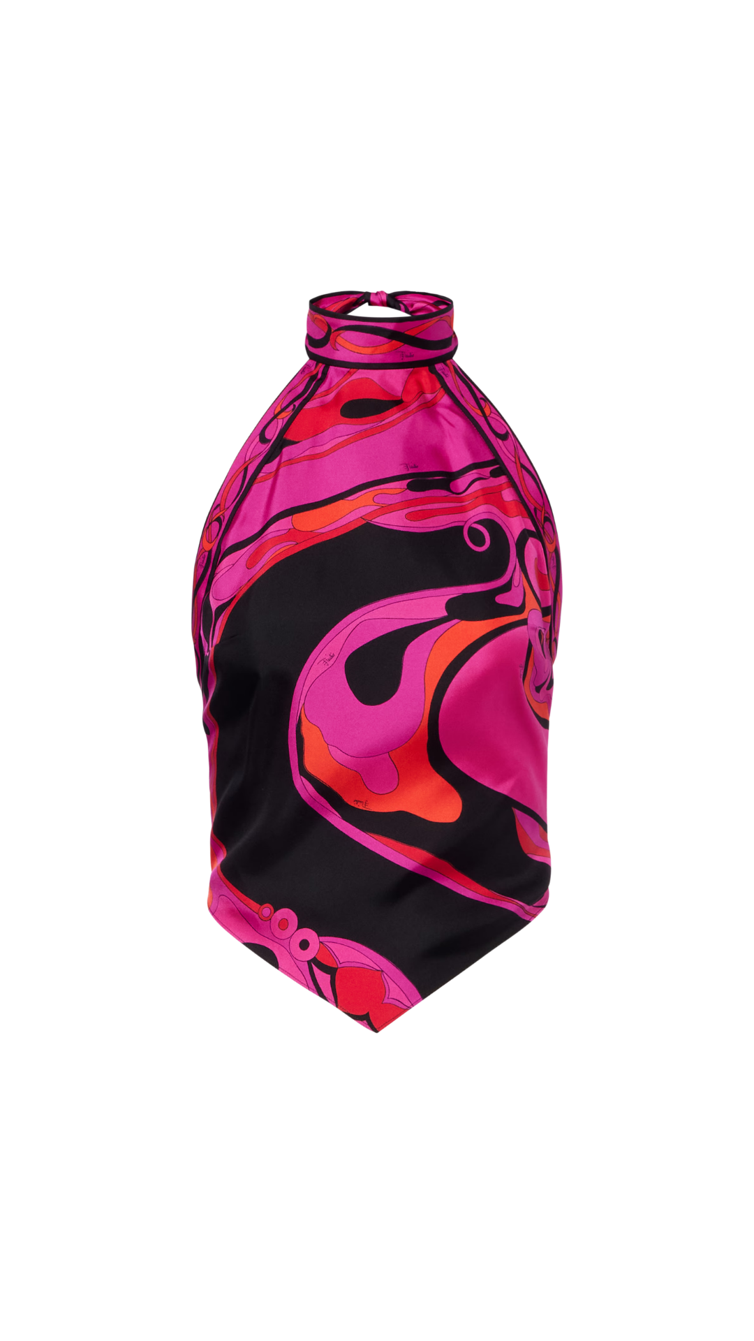 Orchidee Halterneck Silk Twill Top in Purple