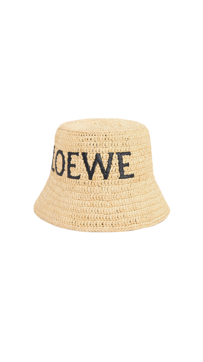 Bucket Hat in Natural Raffia