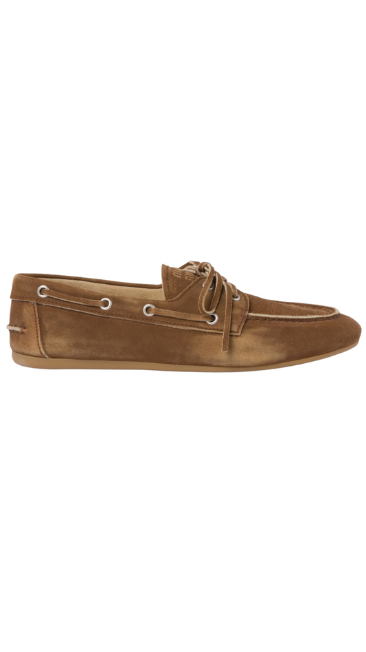 Faded Unlined Suede Loafers in Cinnamon