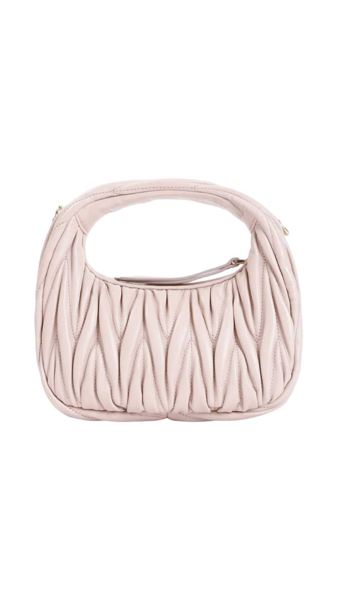 Wander Matelassé Nappa Leather Hobo Mini-Bag in Pink