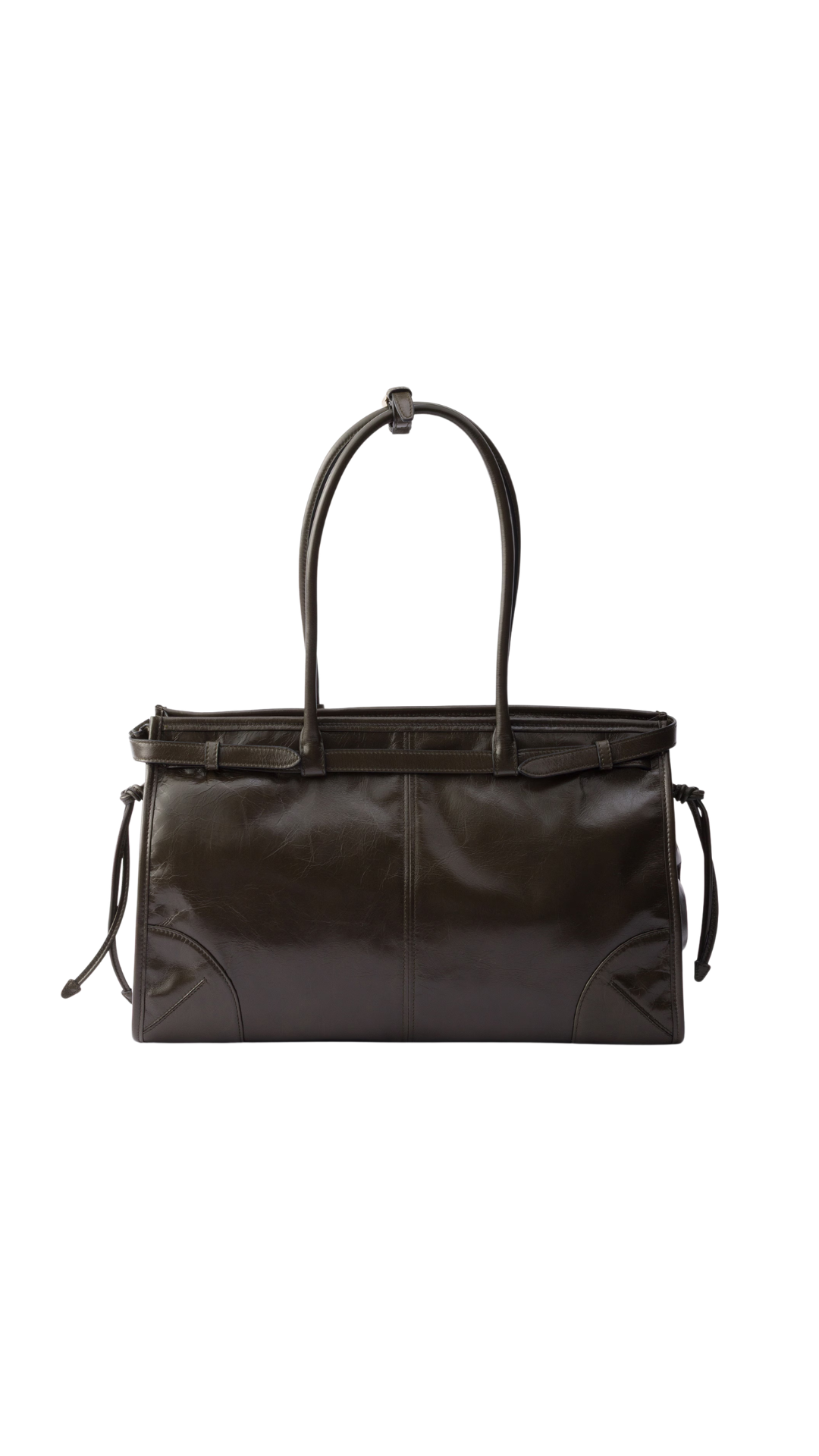 Prada Bonnie Large Leather Handbag  in Forest