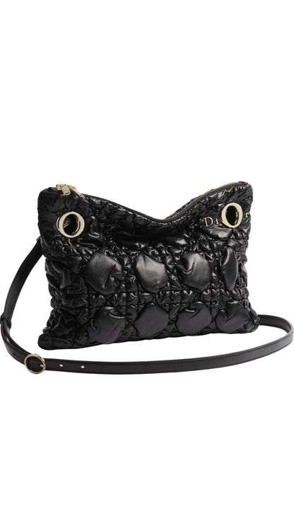 Small Dior Crunchy Bag in Black Puffy Macrocannage Calfskin