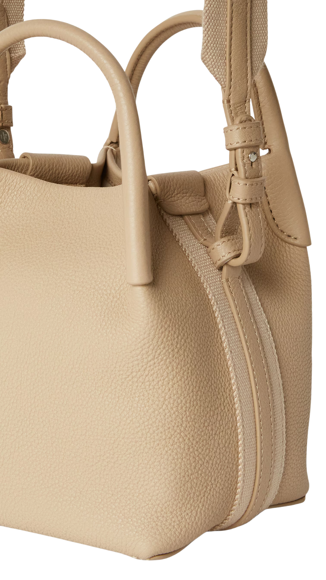 Micro Bale Bag in Light Mastic/Antique Silver Grained Calfskin